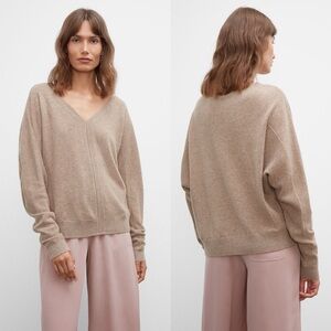 Club Monaco Cashmere Stitch Dolman Sleeve Sweater Tan Brown Size XS